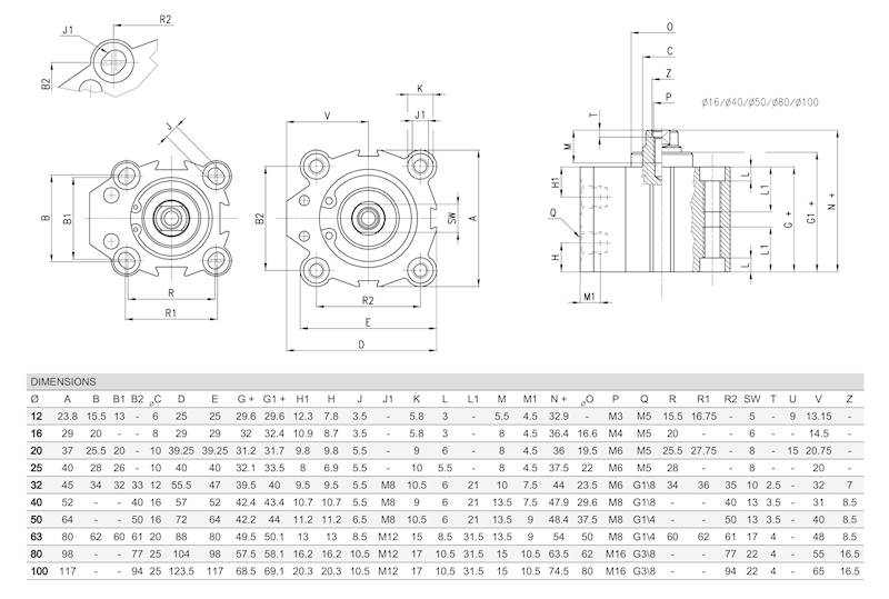 CAMOZZI QP2A050A015 SIŁOWNIK 