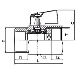 UP 9120TR14 ZAWÓR KULOWY MIKRO 1/4 GZ/GW