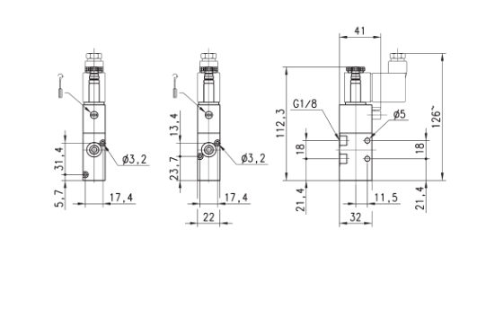 CAMOZZI 348-015-02 ELEKTROZAWÓR 3/2 1/8''