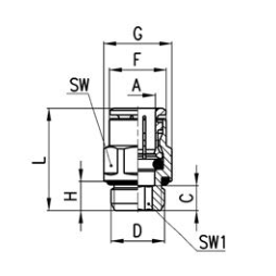 CAMOZZI 6512 10-1/4 ZŁĄCZKI WTYKOWE PROSTE METAL.