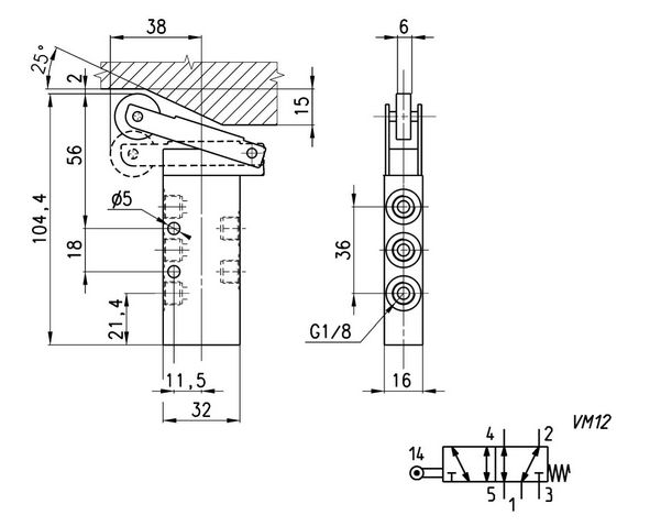 CAMOZZI 358-955 ZAWÓR STEROWANY MECHANICZNIE