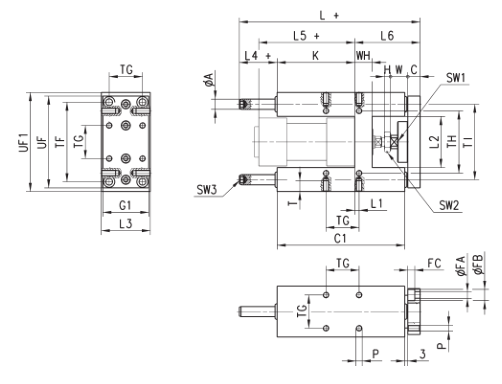 CAMOZZI 45NUT032A0100  PROWADNICA DO SIŁOWNIKA