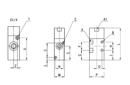 CAMOZZI 338-035 ZAWÓR 3/2 NC MONOSTABILNY