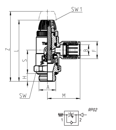 CAMOZZI TMCU 974-1/4-6 REGULATOR PRZEPŁYWU G 1/4"