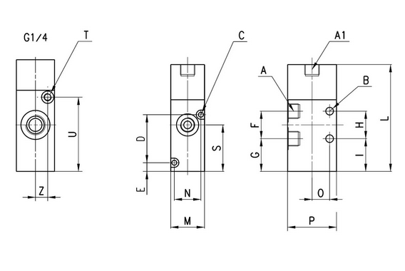 CAMOZZI 334-035 ZAWÓR  PNEUMATYCZNY 3/2 NC G 1/4