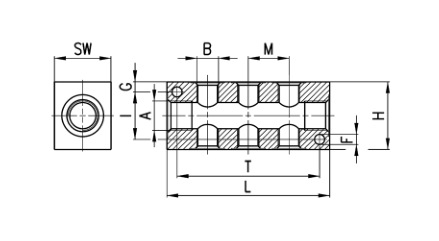 CAMOZZI 3043 1/4-5D-1/8 LISTWA ROZDZIELAJĄCA