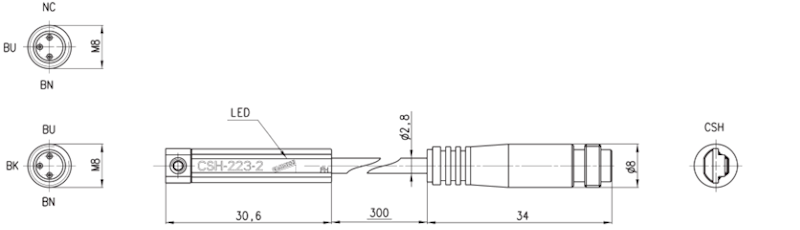 CAMOZZI CSH-253 CZUJNIK POŁOŻENIA 10-30V AC/DC M8