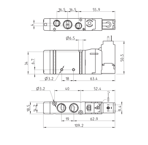 CAMOZZI EN551-16-PN3 ELEKTROZAWÓR 5/2