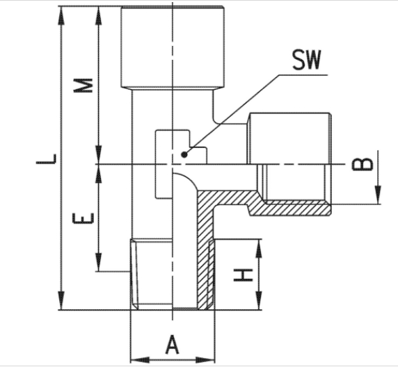 CAMOZZI 2070 1/2-1/2 TRÓJNIK GZ-GW 1/2"