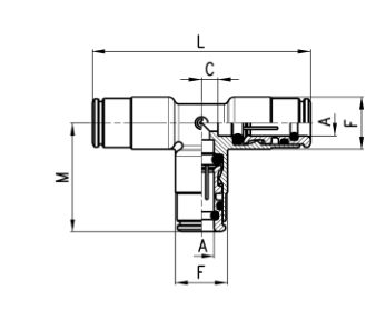 CAMOZZI 8540 6 ZŁĄCZE WTYKOWE ''T''
