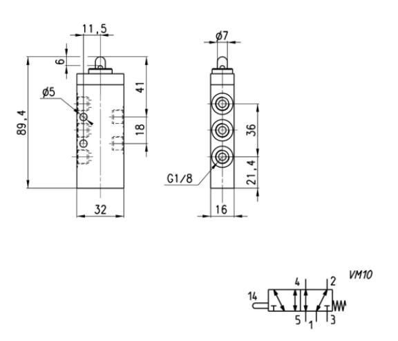 CAMOZZI 358-945 ZAWÓR STEROWANY MECHANICZNIE
