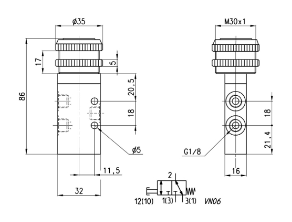CAMOZZI 358-895 ZAWÓR RĘCZNY 5/2 G 1/8''