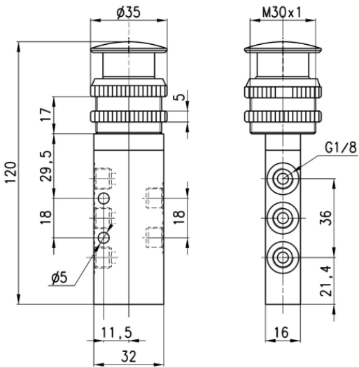 CAMOZZI 358-975 ZAWÓR RECZNY 5/2 G 1/8''